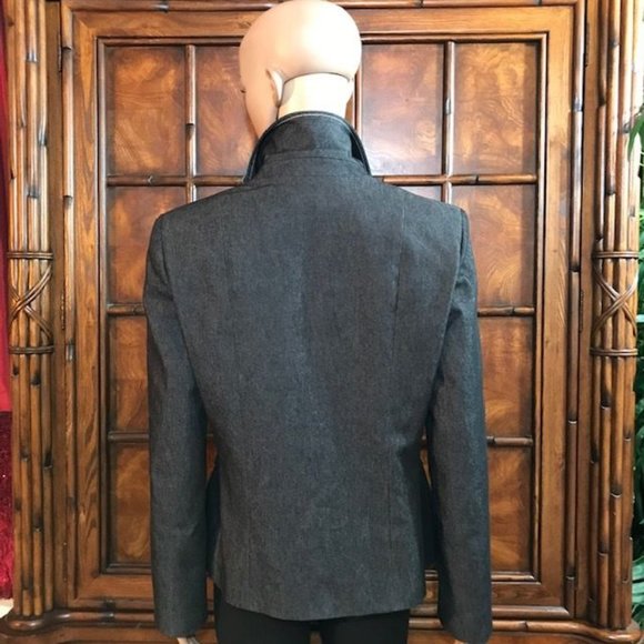 Kasper Black Denim Contrast Stitch Blazer - Picture 3 of 13
